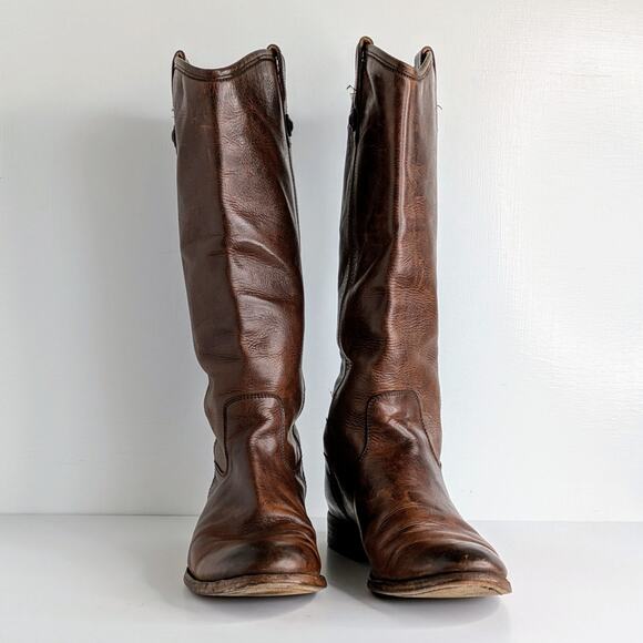 Frye Boots Melissa Button 77172 Womens 8.5 Brown Tall Knee High Leather Riding - Picture 4 of 16